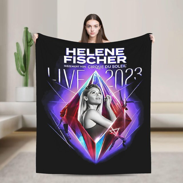 Helene Fischer Die Stadion Tour Live Konzert Flanell Tagesdecke für Kinder, Farbe: Schwarz, B/T: 125 x 100 cm - Bild 1