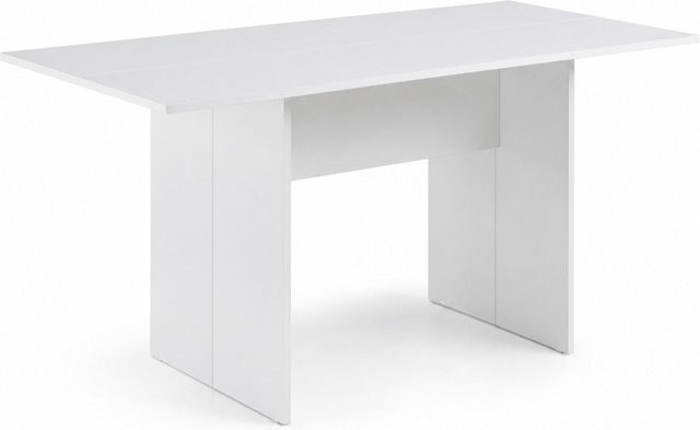 Ausziehbare Konsole The White Stone in Weiß für Wohnzimmer, Küche oder Flur, B/T/H: 120 x 35/70 x 75 cm - Bild 1
