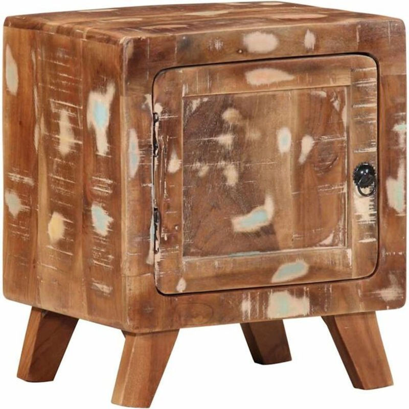 Nachttisch Vidaxl aus Massivholz in Braun im Industrial Design B/T/H: 40 x 32 x 46 cm - Bild 1