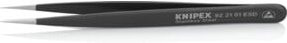 Knipex ESD Pinzette 92 21 01 aus Edelstahl, schwarz, Spitz und fein, extra dünn, Länge: 128 mm - Bild 2