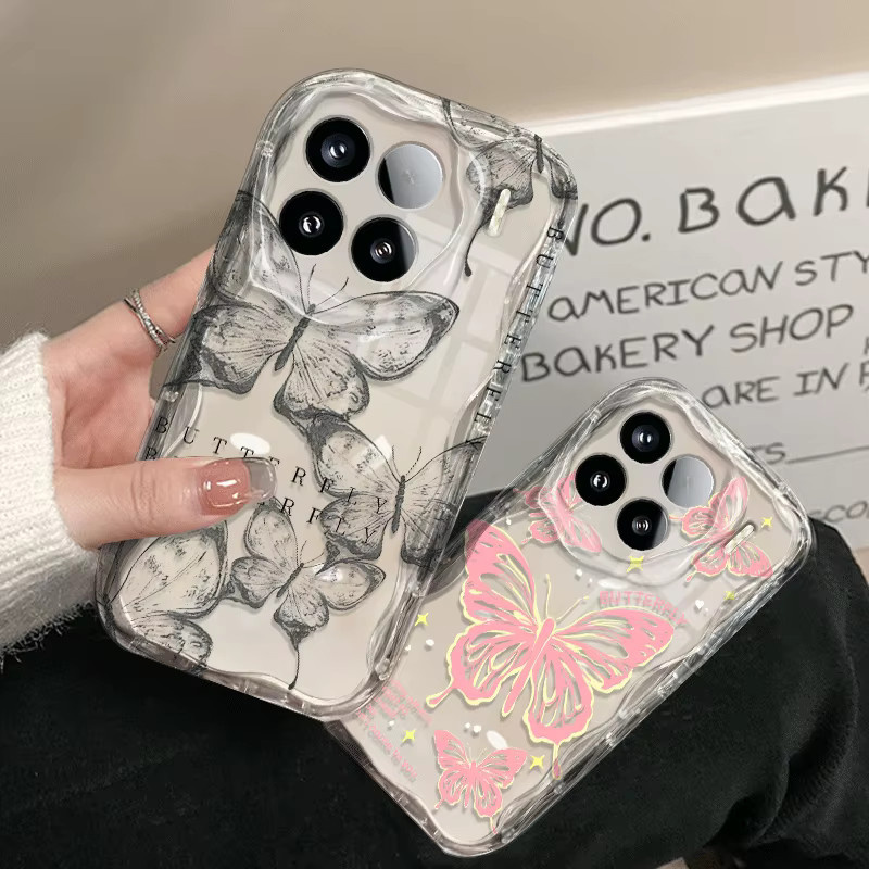 Fundas Flexible TPU-Hülle mit Schmetterlingsmuster für Xiaomi 15T Pro 5G - Bild 3