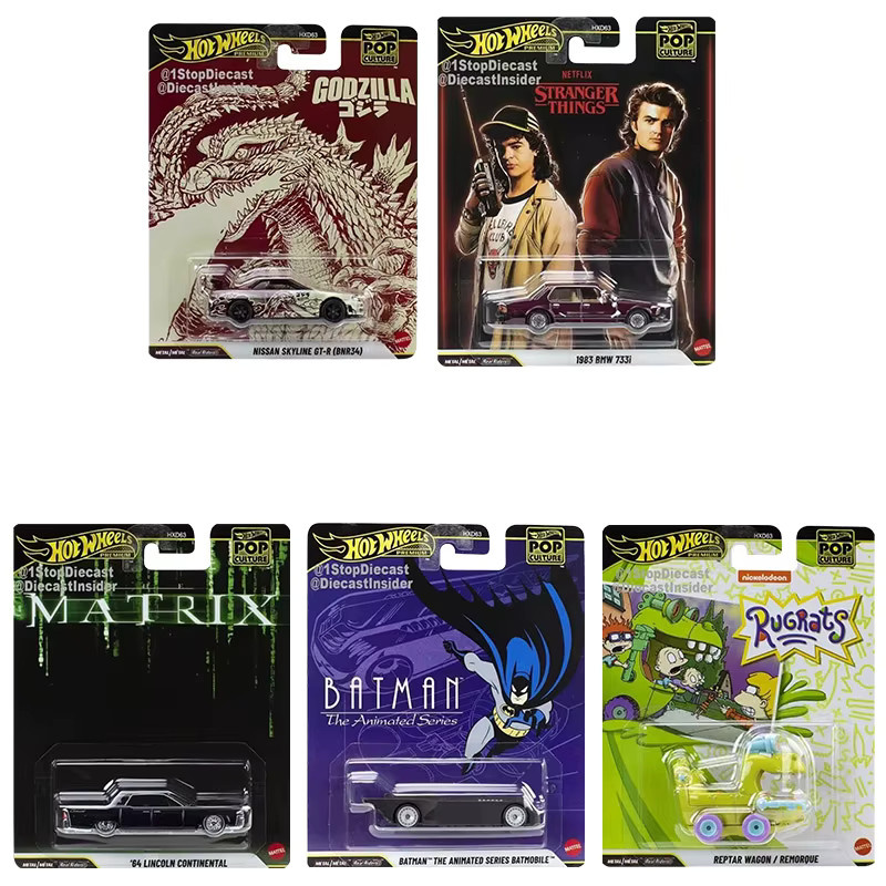 Hot Wheels Pop Culture Series, Nissan Skyline Godzilla Batman BMW, Diecast-Modelle, 1:64 - Bild 1
