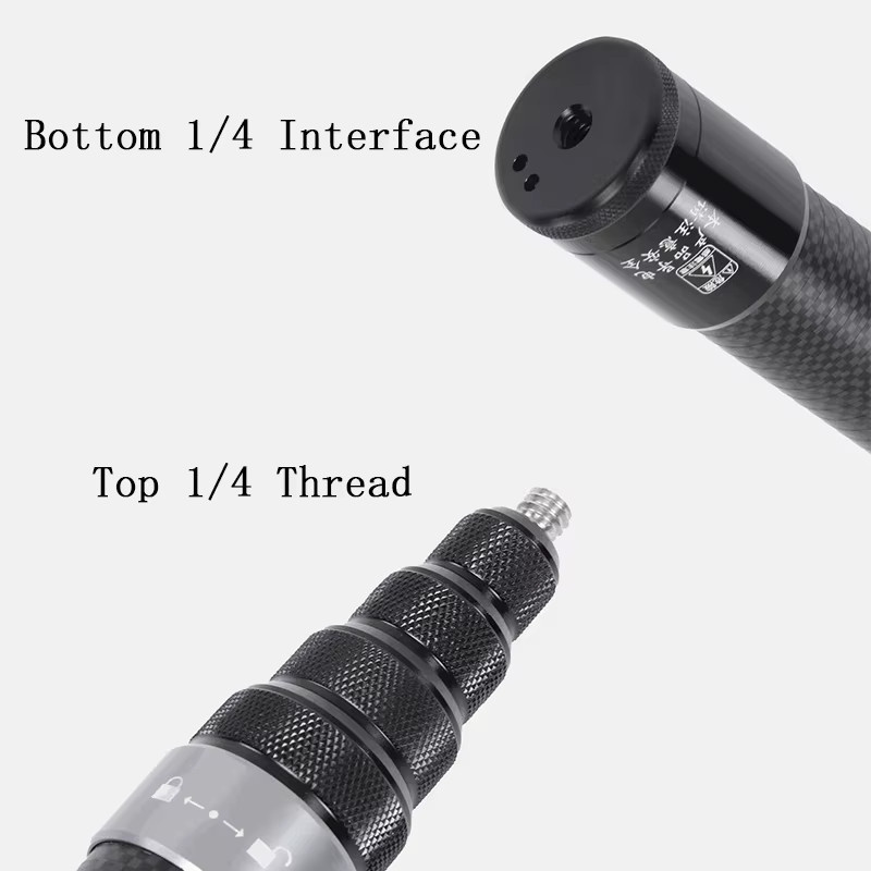 DIXSG Carbonfaser Selfie-Stick Gimbal in Schwarz für GoPro, DJI Action und Insta360 Kameras - Bild 3