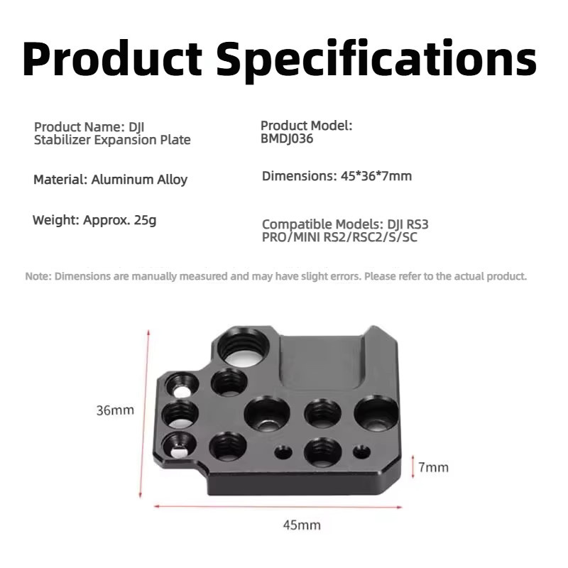DJI NATO-Schiebe-Erweiterungsplatte mit 1/4 Cold Shoe Adapter für Gimbal-Stabilisatoren, Schwarz - Bild 2