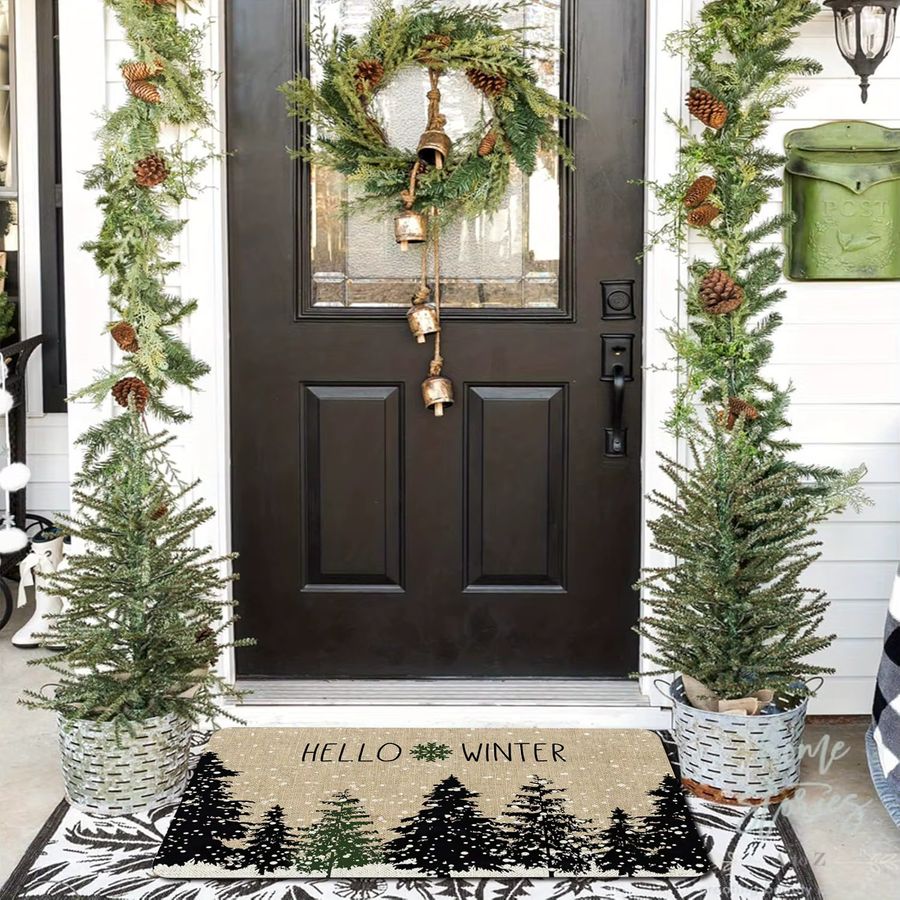VIKAMA Weihnachtsbaum Willkommens-Fußmatte, weicher und rutschfester Druckteppich für Eingang, Schlafzimmer oder Badezimmer - Bild 4