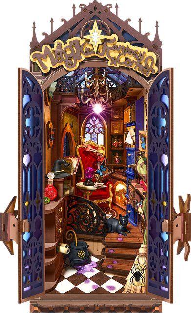 Rolife Magic Fantasy Corner DIY Book Nook Shelf Insert Magic Style Model Kit für Desktop Display - Bild 1