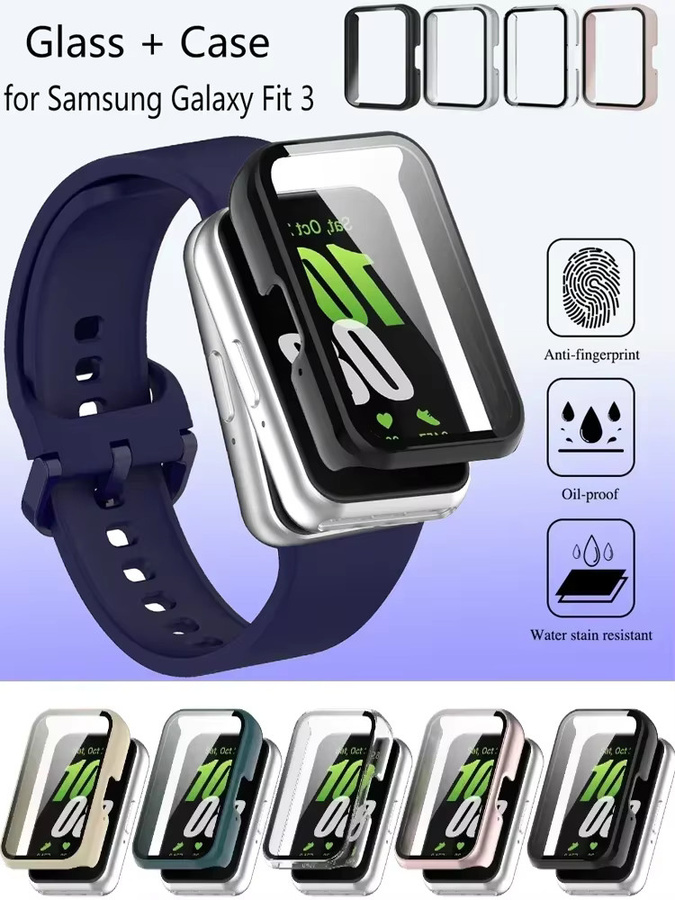 Samsung Galaxy Fit 3 Uhrenhülle und Displayschutzfolie, Kunststoff, Silber - Bild 7