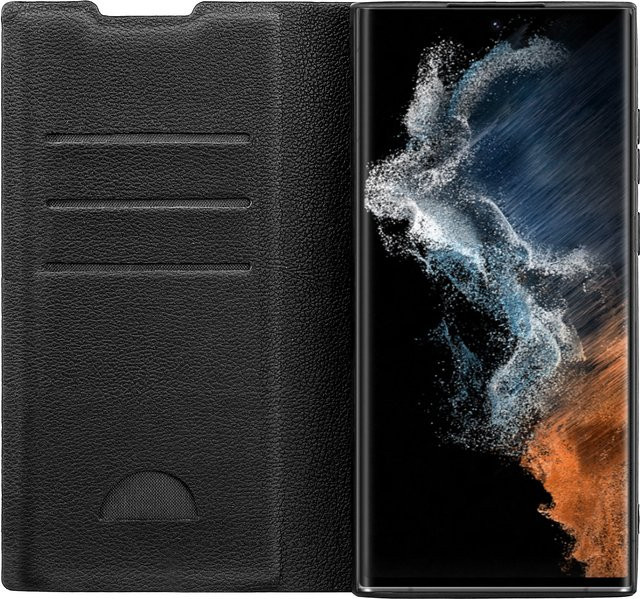 Premium Wallet Book Cover Handyhülle für Samsung Galaxy S23 Ultra in Schwarz - Bild 1