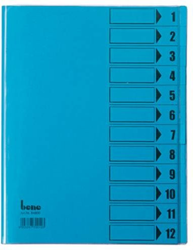 Bene Ordnungsmappe Blau DIN A4 aus PVC mit 12 Fächern - Bild 1