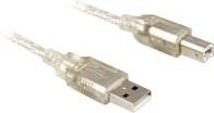 Delock USB 2.0 Kabel mit USB-A auf USB-B Stecker in Transparent - Bild 1