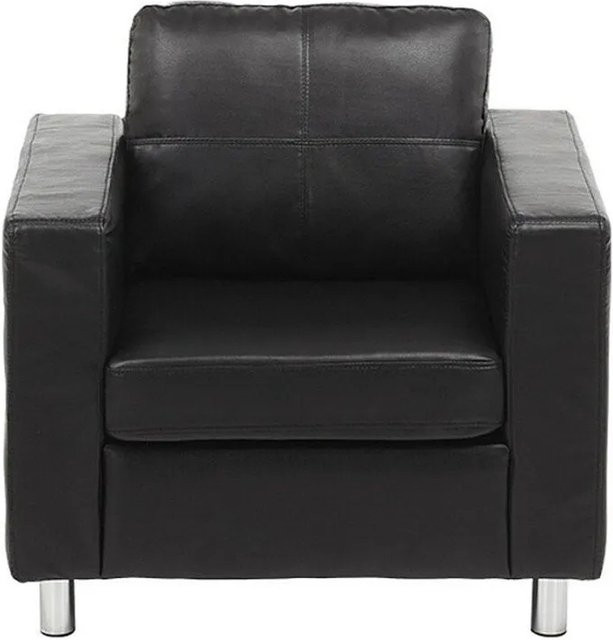 Vente-unique Sessel Ackley mit gerader Rückenlehne und Armlehnen in Schwarz, Höhe: 86 cm - Bild 1