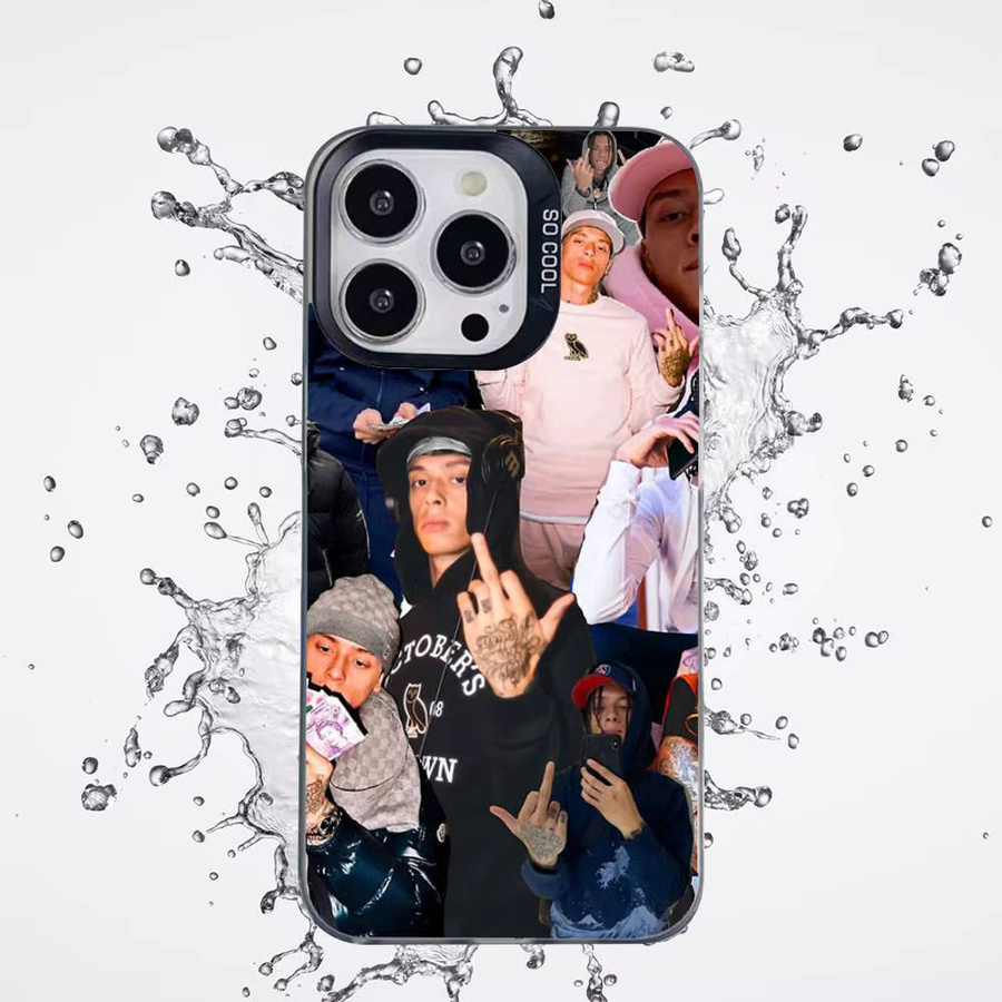 Stoßfeste Handyhülle Central Cee Design für Apple iPhone 11 bis 17 Pro Max Plus in Schwarz Weiß - Bild 4