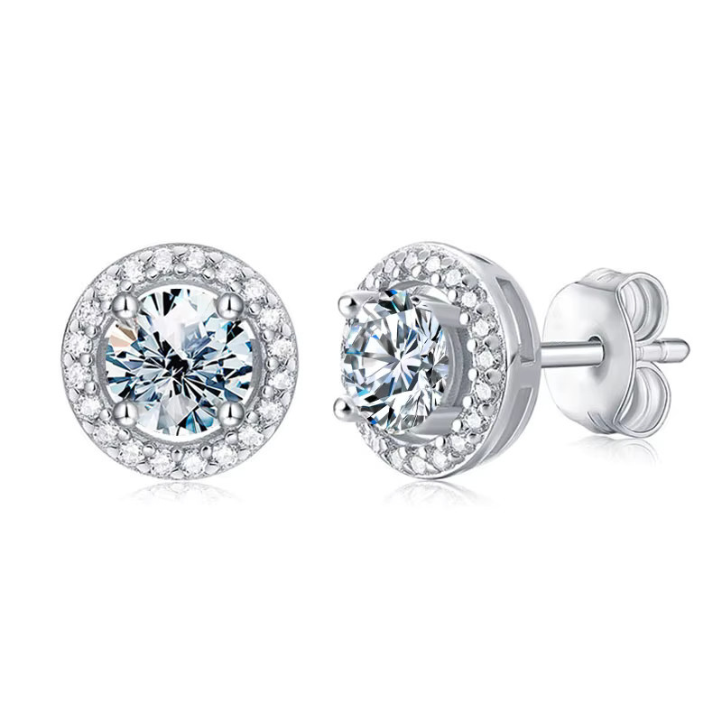 Ohrstecker 925 Silber, Moissanit Diamant, Damen - Bild 2