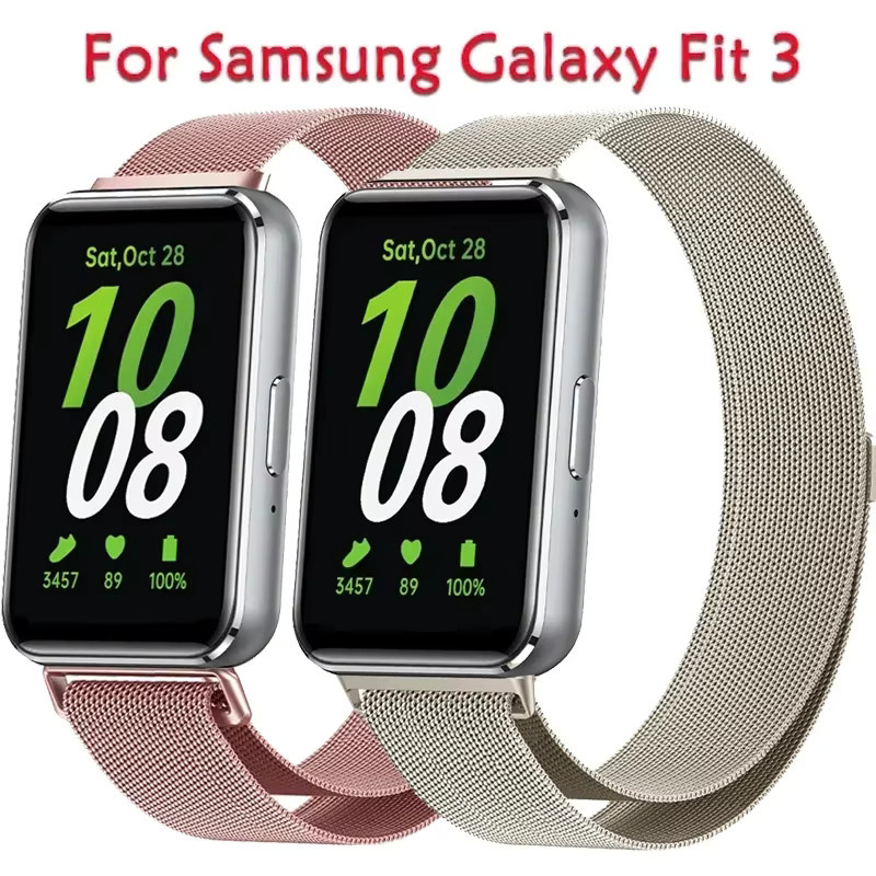 Samsung Uhrenarmband Edelstahl, Milanese Loop, Silber, Samsung Galaxy Fit 3 - Bild 4