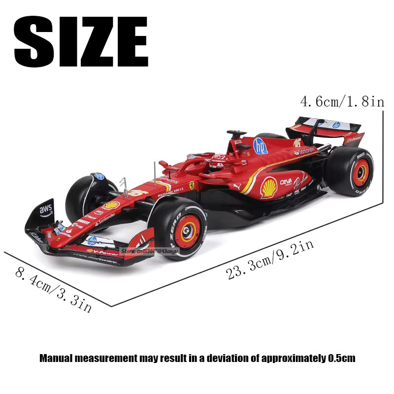 Bburago Ferrari SF24 # 16 Leclerc, Präzisionsmodellauto, 1:24, ab 14 Jahren - Bild 3