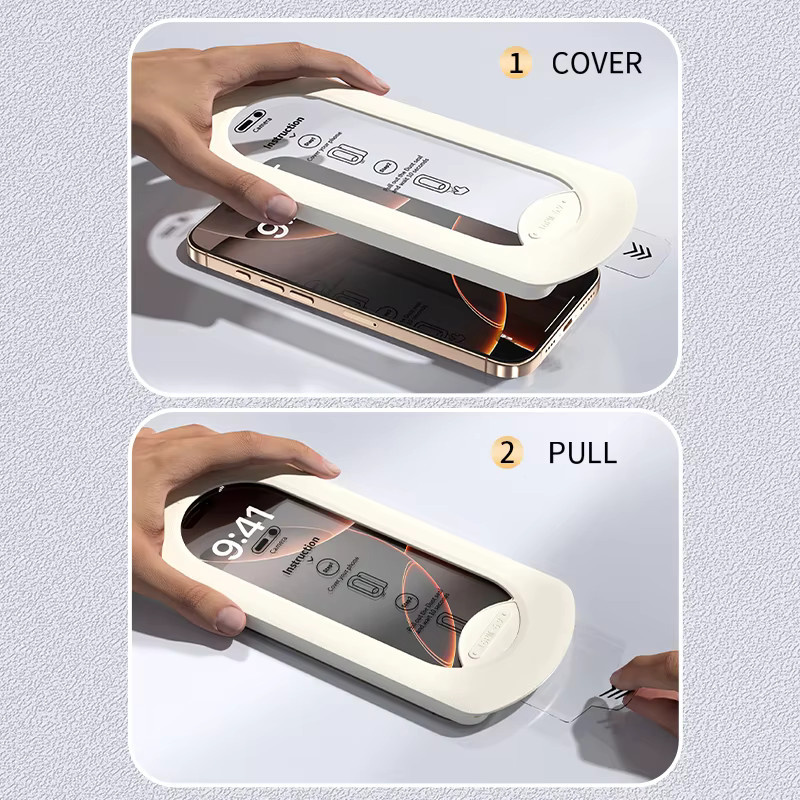 5 Stück Displayschutzfolie aus gehärtetem Glas für iPhone 17 Pro Max, 17 Air, 17 Pro, 17, 16, 15, 14, 13 von basix in Transparent mit Vollabdeckung - Bild 2