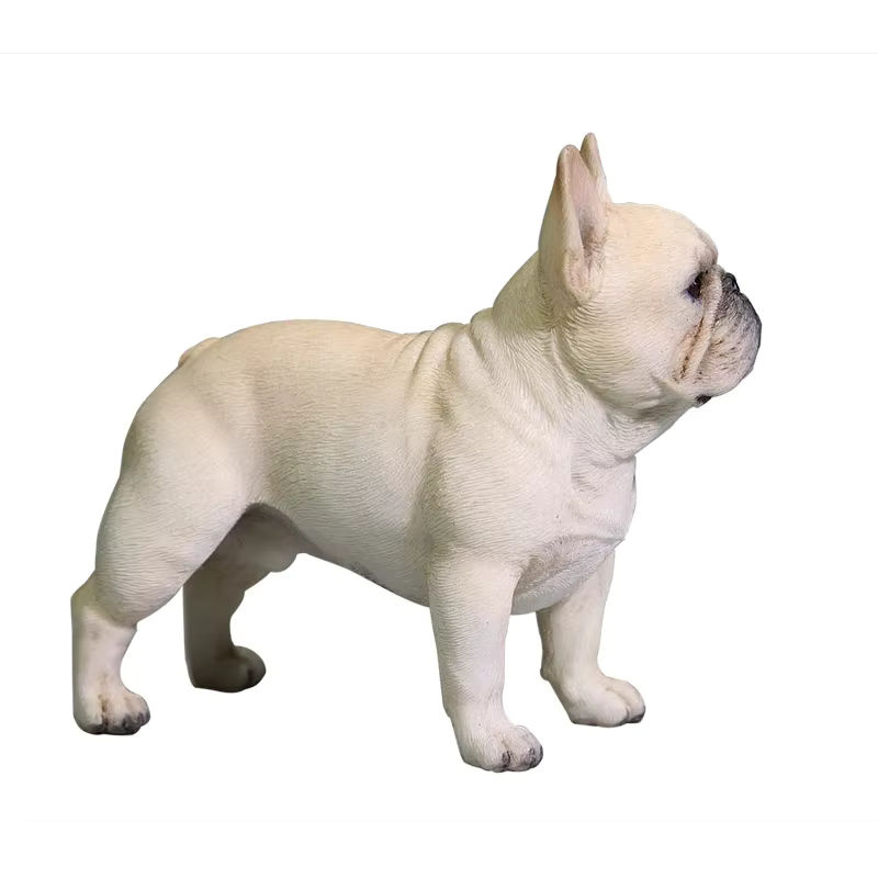 JXK Simulation Französische Bulldogge Modell im Maßstab 1:6, lebensechtes Haustier-Figurenmodell aus Kunstharz, mehrfarbig - Bild 4