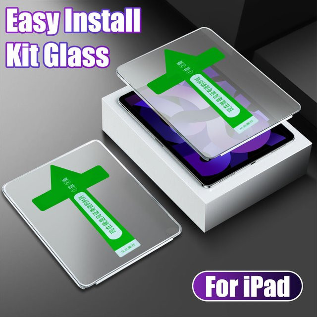 Auto Install Kit Displayschutzfolie aus gehärtetem Glas für Apple iPad Pro, iPad Air und iPad Mini, transparent - Bild 1