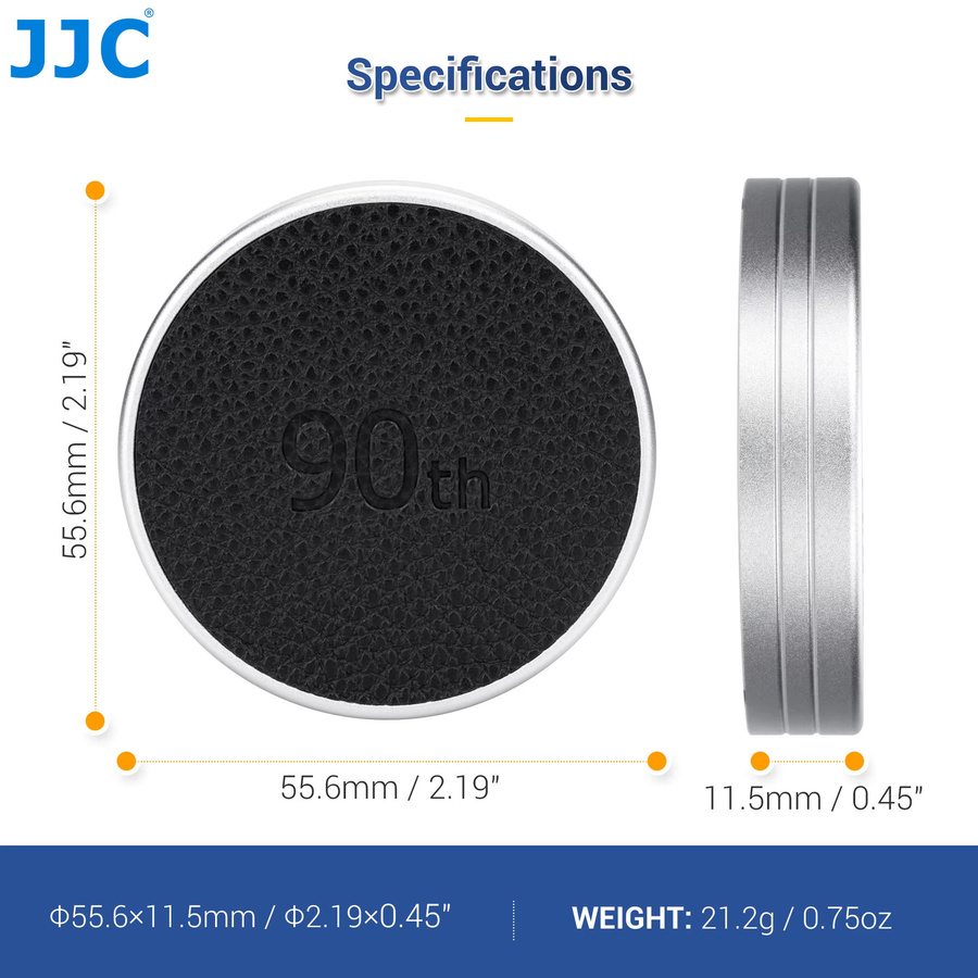 JJC Retro Leder Objektivdeckel für Fujifilm Instax Mini EVO in Schwarz und Silber - Bild 6