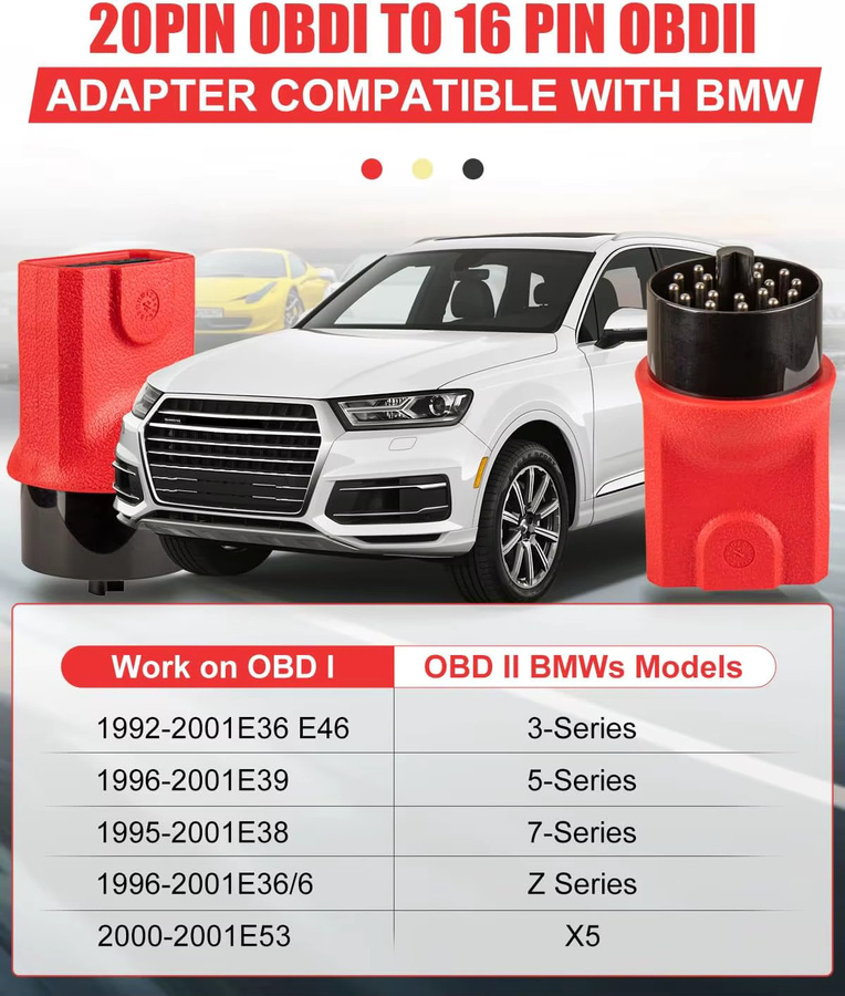 Autel BMW 20 Pin auf 16 Pin OBD2 Adapter für MaxiSys MS906 MS908 Diagnose Werkzeug in Rot - Bild 6