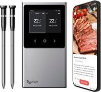Typhur Sync Dual Thermometer mit App-Steuerung und Bluetooth/WiFi in Schwarz und Silber aus Edelstahl - Bild 1