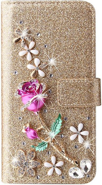 Glitzer Portemonnaie Hülle für Samsung Galaxy S26 Ultra S25 S24 S23 S22 in Gold - Bild 1