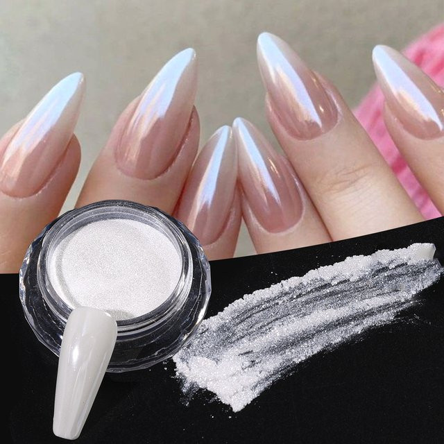 SWEET TREND Nagel Chrom Pulver, weiß, glänzend - Bild 1