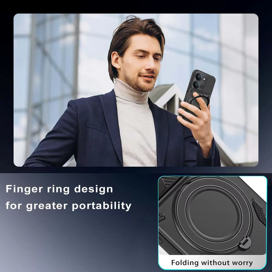 Stoßfeste Schutzhülle für Redmi 15C A5 mit magnetischem Ringhalter in Multicolor - Bild 3