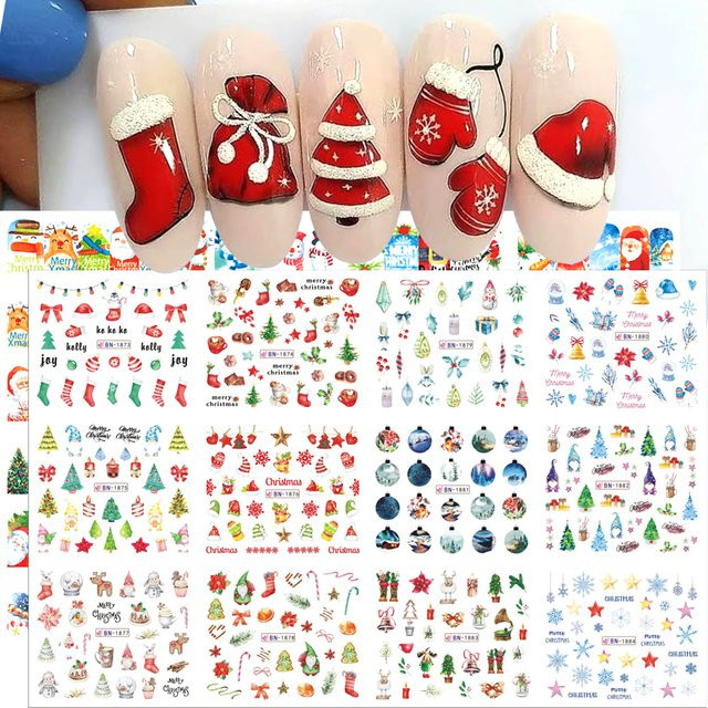 SWEET TREND Nagelaufkleber Wassertransfer, Weihnachten Design - Bild 1