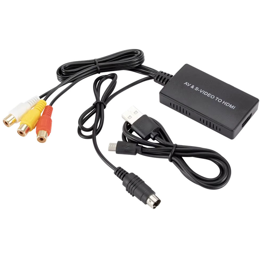 GRWIBEOU S-Video zu HDMI Konverter in Schwarz für HDTV, DVD und PS2/PS3, 1080P AV RCA CVBS Adapter - Bild 4