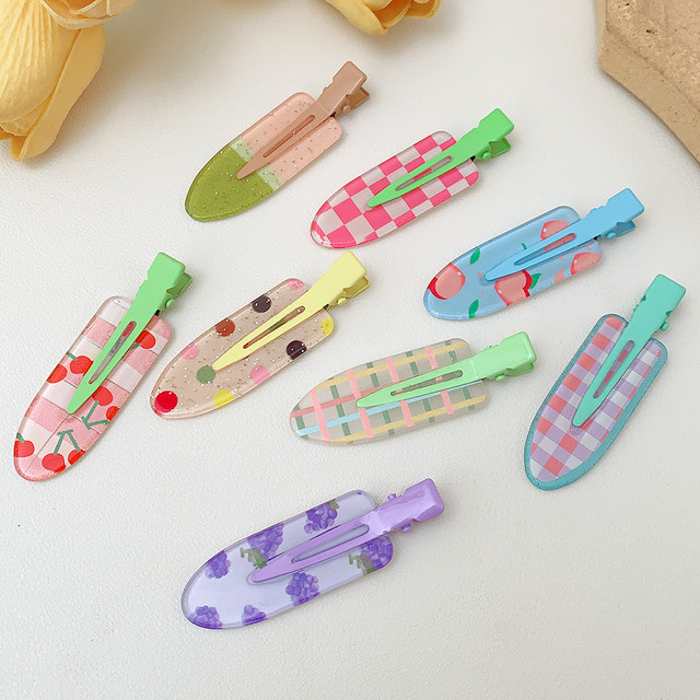4/8er-Pack Haarspangen, transparent, Glitzer, Macaron-Seiten-Pony-Clips - Bild 1