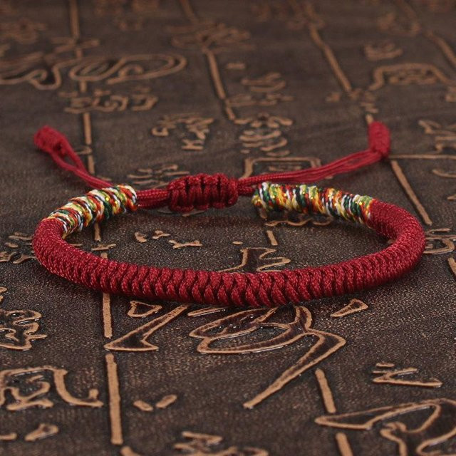 zjy8 Armband, geflochtenes rotes Fadenseil, Baumwolle, Unisex, bunt - Bild 1