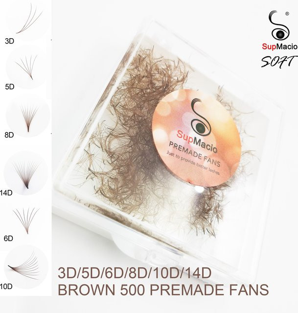 Cilio SupMacio Wimpernverlängerungen, Brown, 500 Fächer - Bild 1
