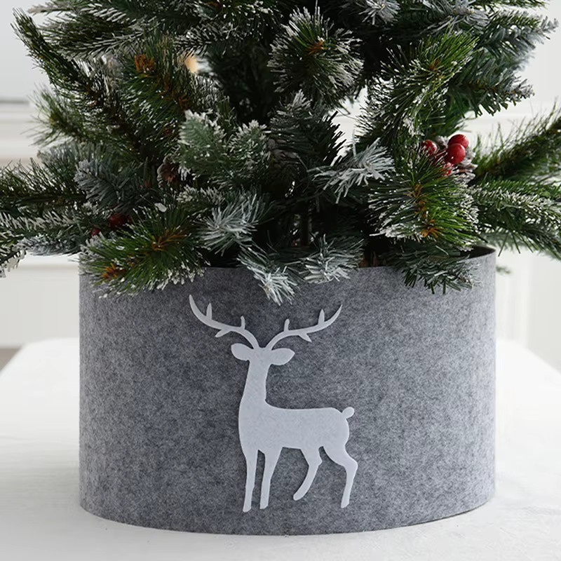 Weihnachtsbaum Rock aus Textil in Grau zur Dekoration für Weihnachten und Neujahr - Bild 2