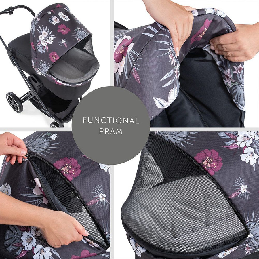 Hauck Babywanne für Saturn R und Mars Sportwagen in Wild Blooms Black - Bild 8