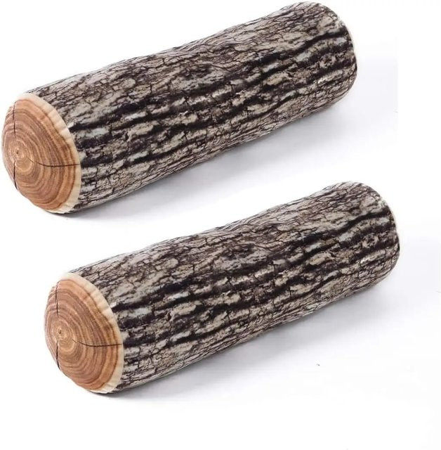 2PS Dekokissen rund in Braun mit 3D-Digitaldruck als dekoratives Kinderkissen im Holz-Design - Bild 1