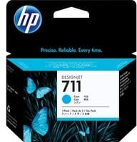 HP 711 Original Tintenpatrone 3er-Pack Cyan CZ134A für DesignJet T120 und T520 ePrinter - Bild 1
