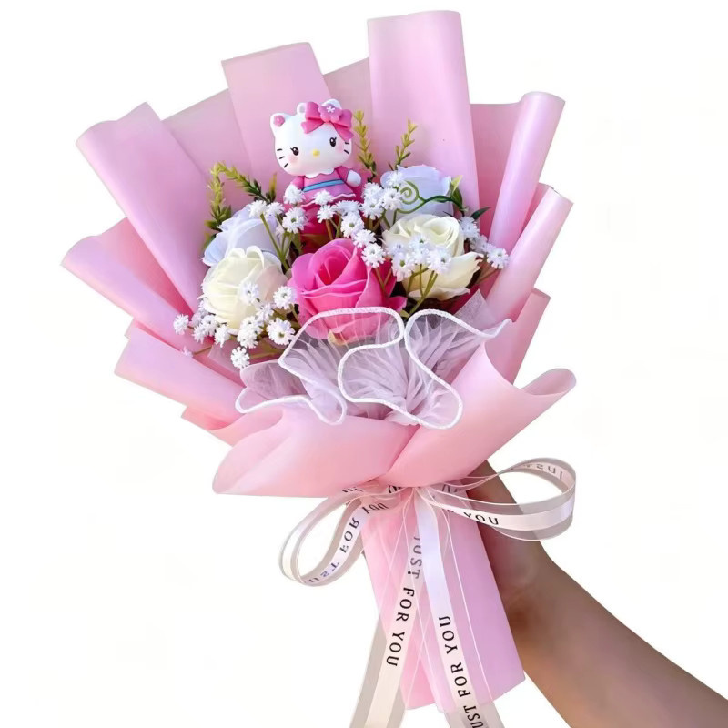 Sanrio Plüschtiere mit künstlichen Blumen pink - Bild 2