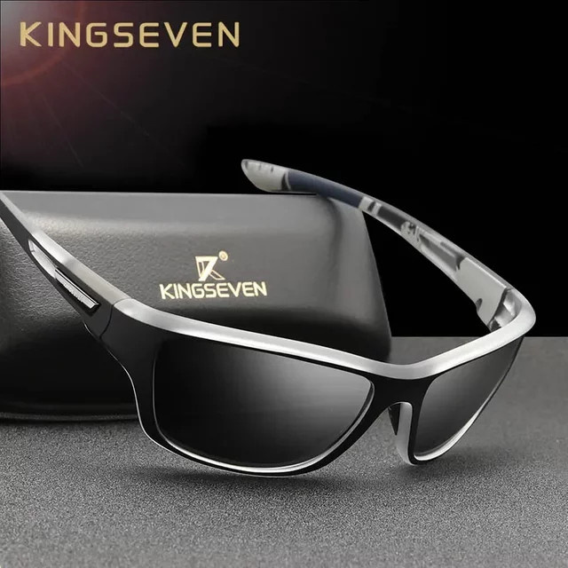 KINGSEVEN Sonnenbrille, Vollrand, rectangular, Kunststoff, schwarz, Männer - Bild 1