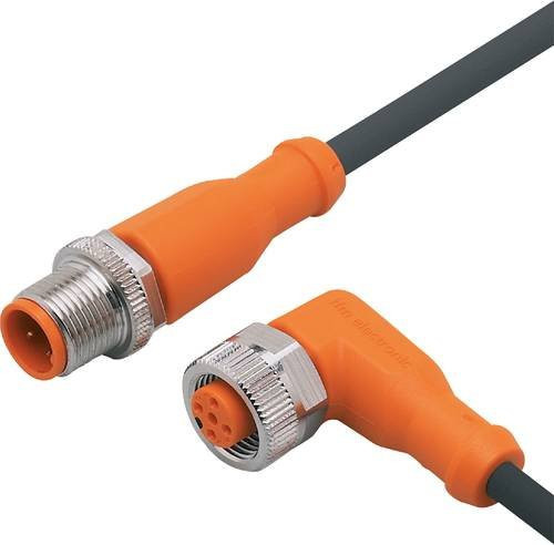 ifm electronic EVC049 Verbindungsleitung orange, Stecker gerade und Buchse gewinkelt, 5 m Länge, Polzahl 3 oder 5 für Sensoren - Bild 1