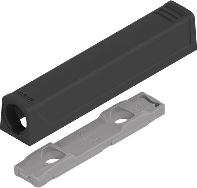 Blum Adapterplatte Tip On 956A1201 Gerade Langversion in Carbonschwarz - Bild 1