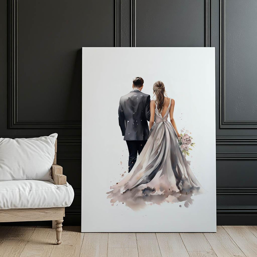 Auf dem Weg zur Liebe Wandbild von Marcin Zbijowski in Helle Eiche mit mattem Papier, B/H: 30 x 40 cm - Bild 3