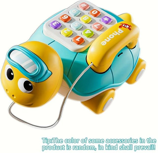 Linyi toy Schildkröte, Krabbelspielzeug, Musikalisch, Telefon, blau, ab 3 Jahre - Bild 1