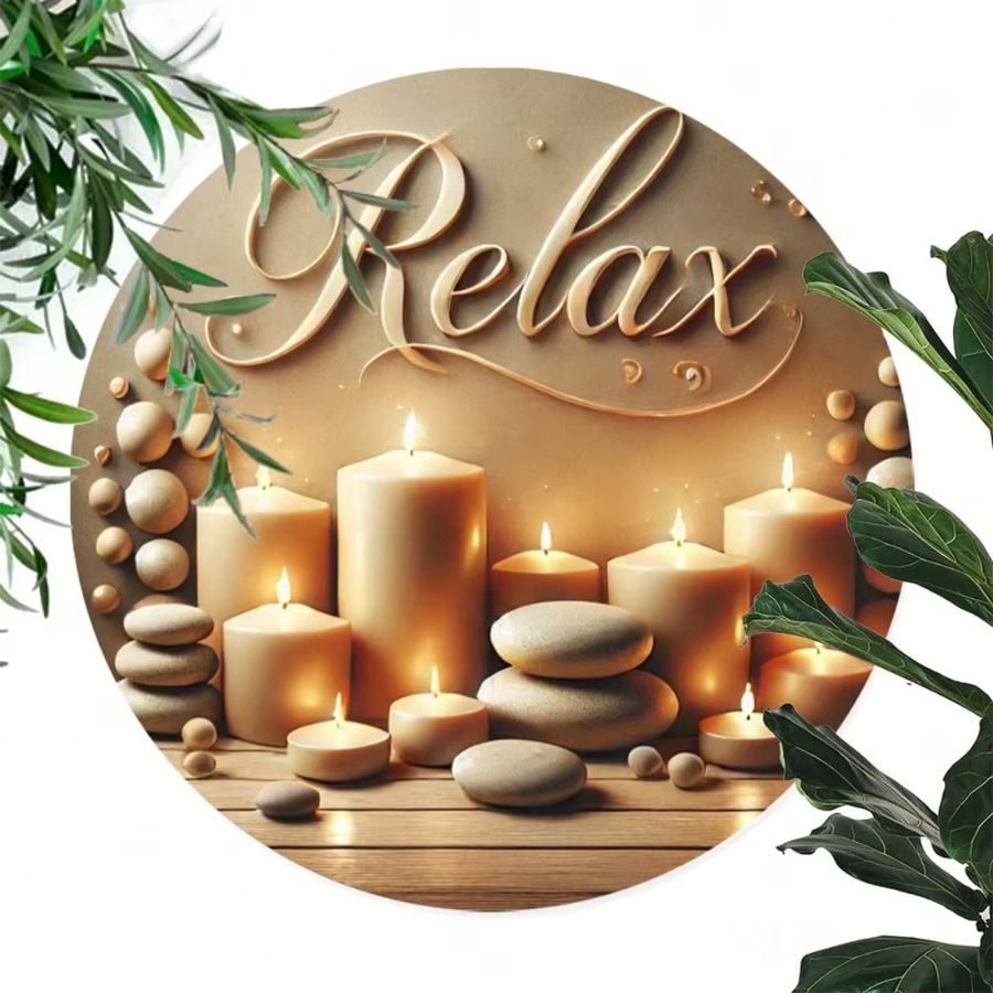 Zen Spa Rundes Metallschild von Potdemiel zur Wanddekoration Durchmesser: 20 cm - Bild 2