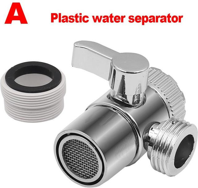 Wasserhahn Adapter M22 M24 aus Edelstahl in Silber als Umleitungsventil für Küchenspüle, Bidet oder Dusche - Bild 1