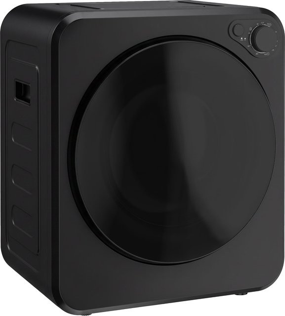 HOMCOM Mini Wäschetrockner Schwarz mit 4 kg Kapazität, 5 Programmen und Edelstahltrommel, freistehend oder wandmontierbar - Bild 1