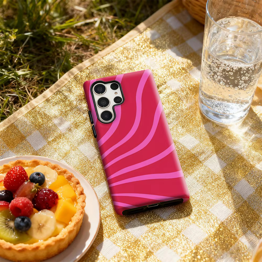 Pink Rays Handyhülle für Samsung Galaxy S25 Ultra, S24 und S23 Ultra Plus mit glänzender doppellagiger Rückseite in Pink - Bild 5