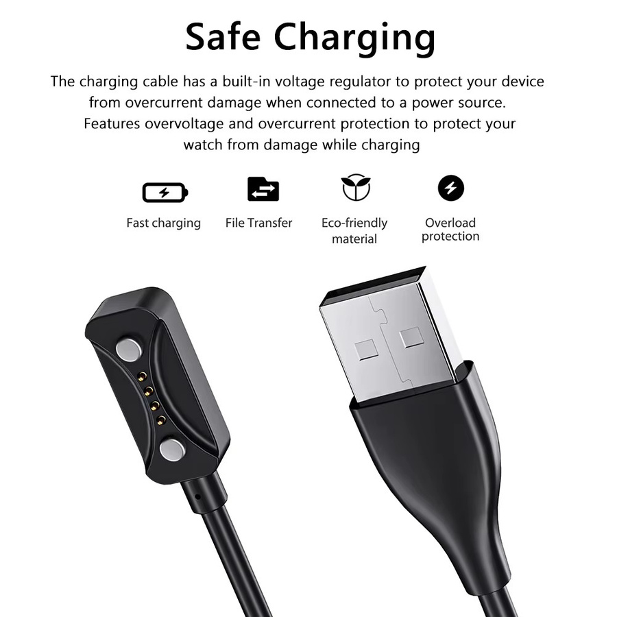 ALLOYSEED Magnetisches 2-Pin USB-Ladekabel für Polar Pacer, Pacer Pro, Ignite 3 und Vantage V3 in Schwarz - Bild 5