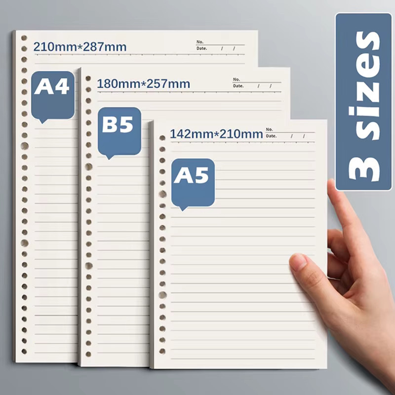 Nachfüllbares Papier für Binder und Notizbücher, 60 Blatt, liniert, Weiß - Bild 2