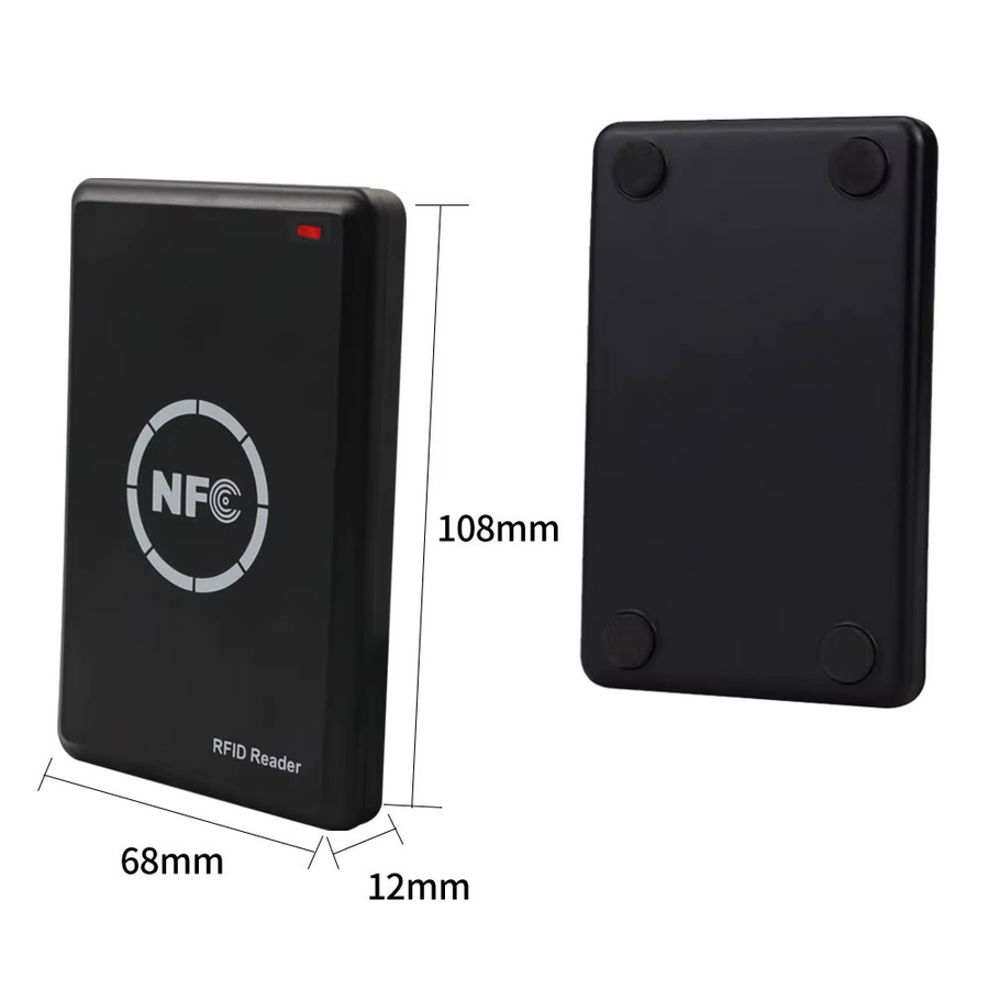 Asia-Teco RFID-Lesegerät und IC/ID-Duplikator mit 125 kHz und 13,56 MHz NFC, Kartenkopierer mit Dekodierungsfunktion, Schwarz - Bild 5